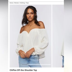 Forever 21 Chiffon Off-the-Shoulder Top